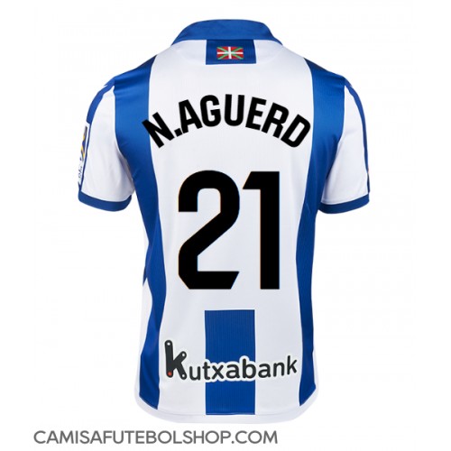 Camisa de time de futebol Real Sociedad Nayef Aguerd #21 Replicas 1º Equipamento 2024-25 Manga Curta